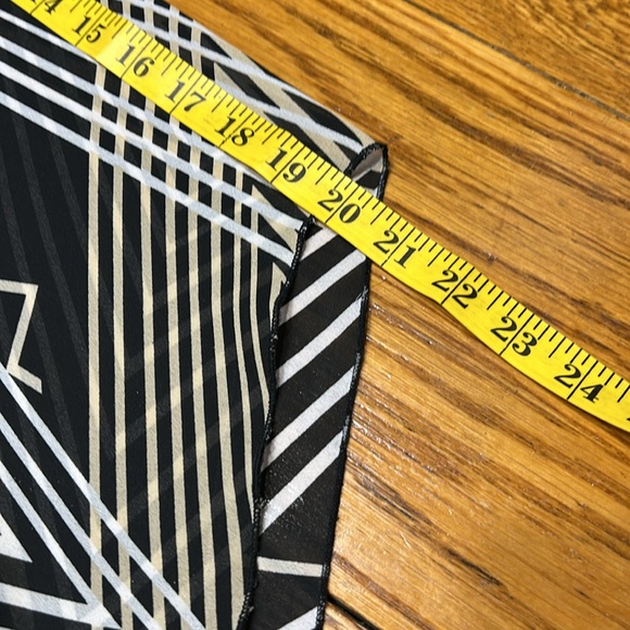 Ashley Stewart abstract print blouse. Wrap front. Black, tan and cream. Size 1X. - Picture 12 of 13